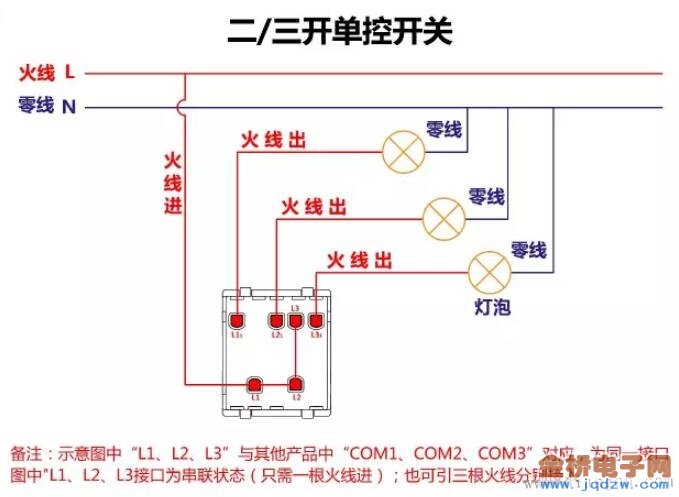 開關(guān)接線原理圖_單控雙控開關(guān)